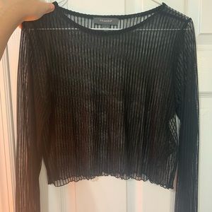 Glitter mesh crop top